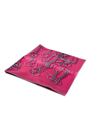 Gucci Cavalcata Silk Fuschia Twill Horsebit Shawl (GGSH102)