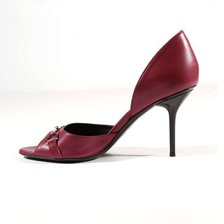 Gucci Womens Purple High-Heel Open-Toe Pumps (KGGW2536)-AmbrogioShoes