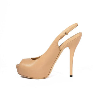 Gucci Designer Shoes Womens Beige Nappa Leather Pumps-AmbrogioShoes