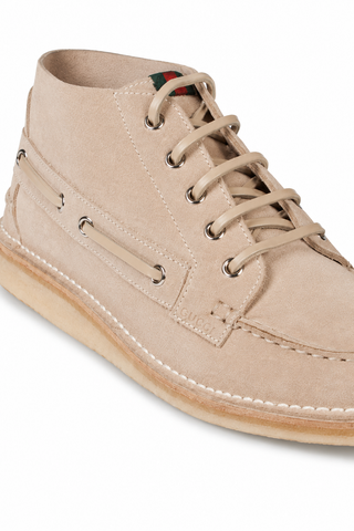 Gucci Designer Shoes for Women Beige Suede Sneakers