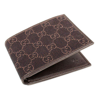 Gucci Designer Wallet Mens Brown & Beige GG Logo Denim (GGMW2000)-AmbrogioShoes