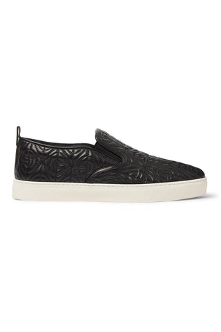 Gucci Dublin Quilted Sneakers Black Leather Slip-On Shoes (GGM1709)