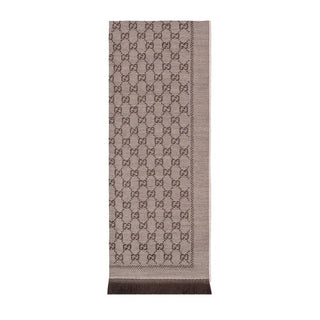 Gucci GG JACQUARD Pattern Knitted Scarf In Brown & Beige 180 cm (GGSM1508)-AmbrogioShoes