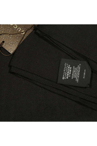 Gucci GG Jaucquard Pattern Knitted Scarf In Black 200cm (GGSM1501)