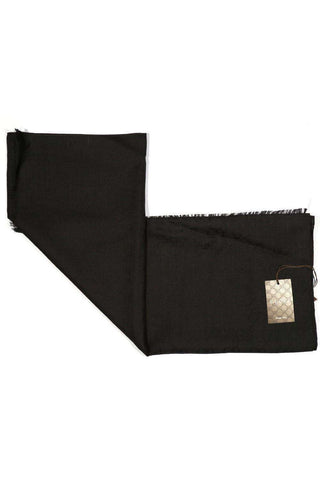 Gucci GG Jaucquard Pattern Knitted Scarf In Black 200cm (GGSM1501)
