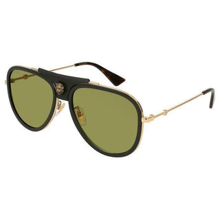 Gucci GG0062S-014 Women's Gold & Green Novelty Sunglasses (S)-AmbrogioShoes