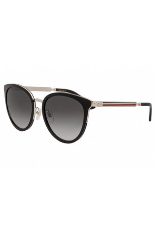 Gucci GG0077SK Sunglasses Black / Grey Gradient (S) Women's