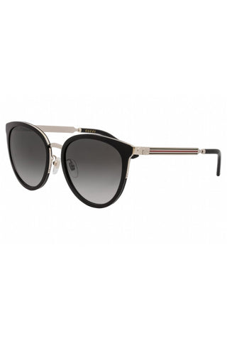 Gucci GG0077SK Sunglasses Black / Grey Gradient (S) Women's