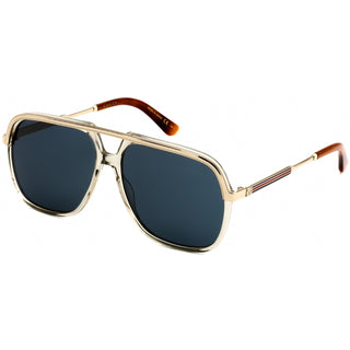 Gucci GG0200S Sunglasses Brown Gold / Blue Unisex-AmbrogioShoes