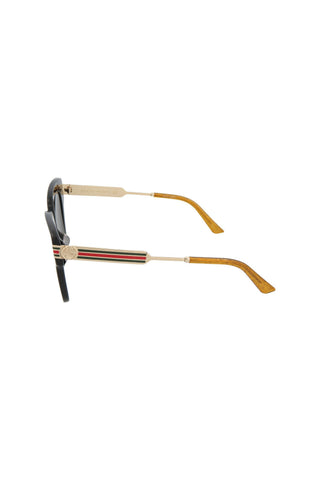Gucci GG0281SA-001 Women's Black, Gold & Gray Novelty Sunglasses (S)
