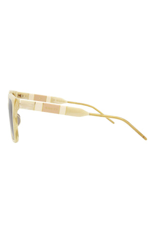 Gucci GG0599SA Beige Horn Sunglasses