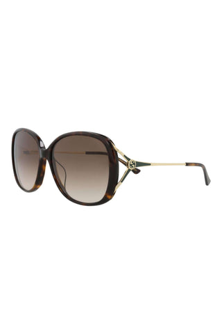 Gucci GG0649SK Dark Havana/Gold Sunglasses