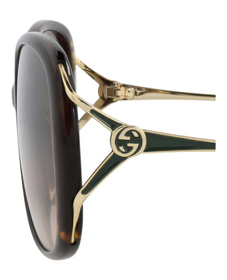 Gucci GG0649SK Dark Havana/Gold Sunglasses