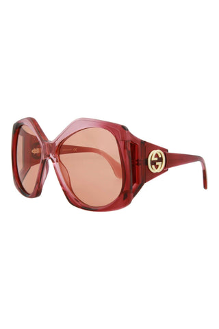 Gucci GG0875S Gradient Transparent Burgundy/Nude Pink Sunglasses