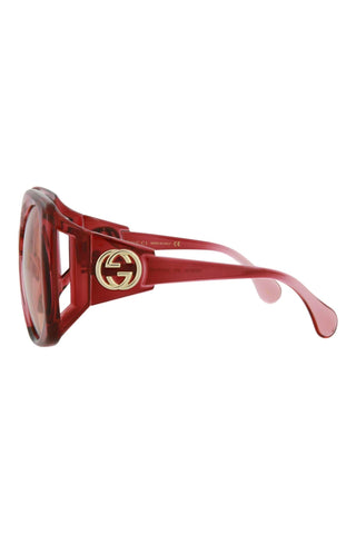 Gucci GG0875S Gradient Transparent Burgundy/Nude Pink Sunglasses