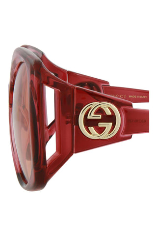 Gucci GG0875S Gradient Transparent Burgundy/Nude Pink Sunglasses