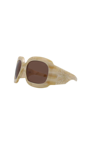Gucci GG1093S Beige Horn Sunglasses