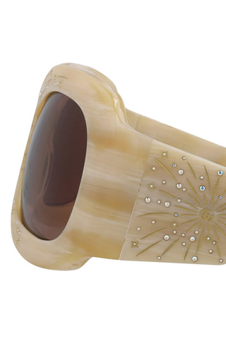 Gucci GG1093S Beige Horn Sunglasses