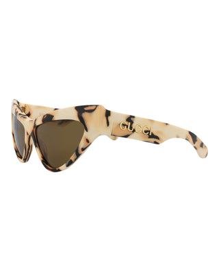 Gucci GG1294S Ivory + Black Big Spotted Havana Sunglasses