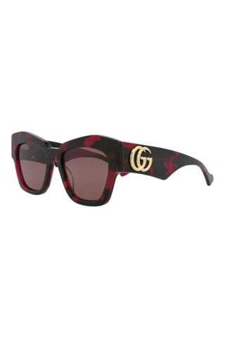 Gucci GG1422S Big Spotted Black + Fuchsia Havana Sunglasses