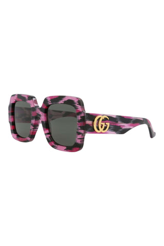 Gucci GG1547S Glitter Fuchsia + Black Leopard Sunglasses