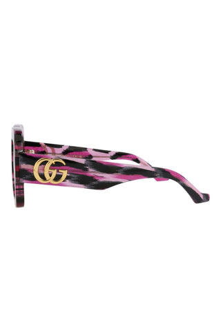Gucci GG1547S Glitter Fuchsia + Black Leopard Sunglasses