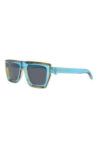 Gucci GG1723S Transparent Neon Light Blue/Mandarin Sunglasses