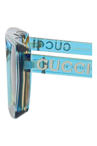 Gucci GG1723S Transparent Neon Light Blue/Mandarin Sunglasses