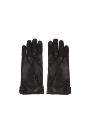Gucci Gloves Men's 524061 BAP00 1000 Bee Black Lamb Leather & Cashmere (GGG1000)