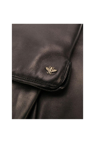 Gucci Gloves Men's 524061 BAP00 1000 Bee Black Lamb Leather & Cashmere (GGG1000)
