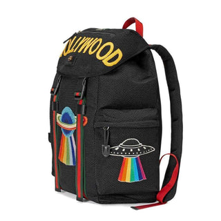 Gucci Large Backpack Hollywood with Spaceship Black Handbag 429037-AmbrogioShoes