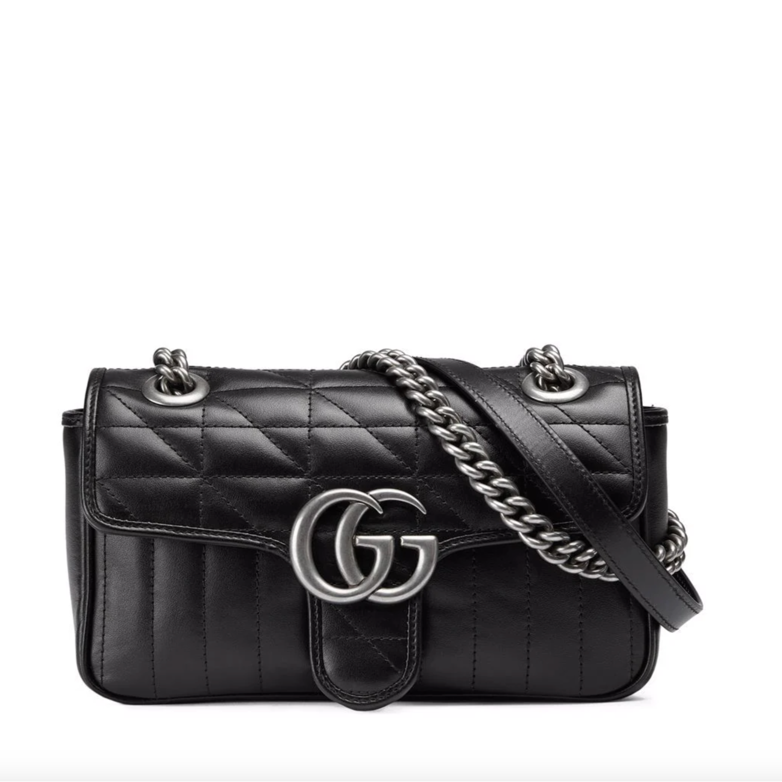 Gucci Mamont 446744 213317 Women s Black Leather Shoulder Bag GG2080 Dellamoda