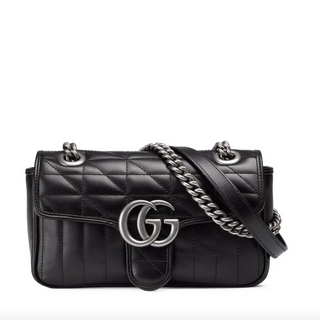 Gucci Mamont 446744 213317 Women's Black Leather Shoulder Bag (GG2080)-AmbrogioShoes