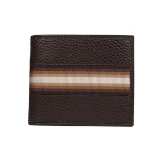 Gucci Men' s Wallet Signature Brown Leather Web Brown / White Stripe Fabric (GGMW2012)-AmbrogioShoes