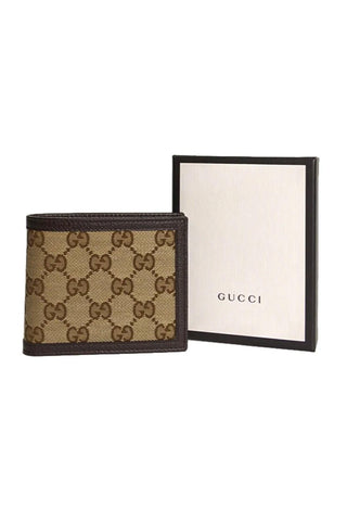 Gucci Men's Bi Fold wallet 260987 525040 Beige & Brown Guccissima (GGMW2022)-AmbrogioShoes
