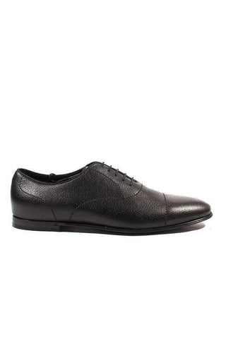 Gucci Men's Designer Shoes Black Pebbled Leather Oxfords (GGM1542)-AmbrogioShoes