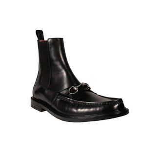 Gucci Men's Shoes Horsebit Moccasin Black Boots (GGM3001)-AmbrogioShoes
