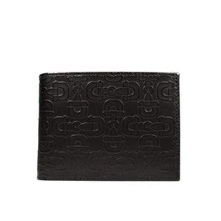 Gucci Men's Wallet Black Leather Horsebit Logo Large-AmbrogioShoes