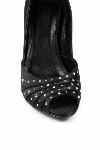 Gucci Satin Crystalized Peep-Toe Pumps (GGWCRY1563)