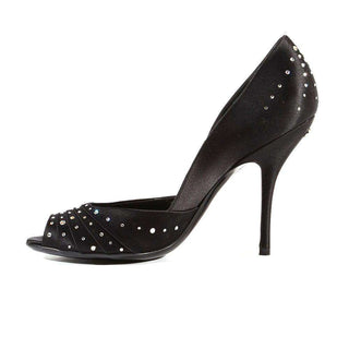 Gucci Satin Crystalized Peep-Toe Pumps (GGWCRY1563)-AmbrogioShoes
