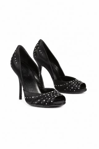 Gucci Satin Crystalized Peep-Toe Pumps (GGWCRY1563)