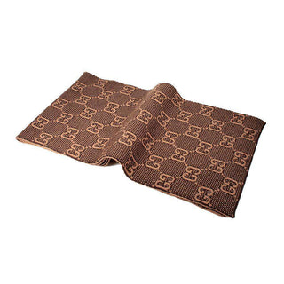 Gucci Scarf / Shawl Unisex Brown GG Pattern 100% Lana Wool (GGS40)-AmbrogioShoes