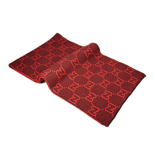 Gucci Scarf / Shawl Unisex Red GG Pattern 100% Lana Wool (GGS41)-AmbrogioShoes