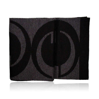 Gucci Scarf for men GG Logo Pattern Wool Stole Black / Gray (GGS34)-AmbrogioShoes