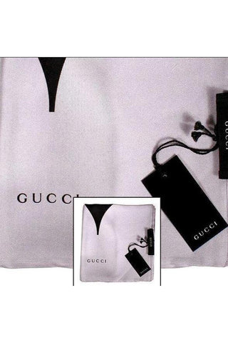 Gucci Shawl / Scarf Gray Silk (SHALS09)