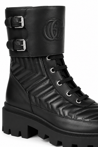 Gucci Shoes 628855 DH7A0 1000 Women's boot with Interlocking G Boots (GGW3100)