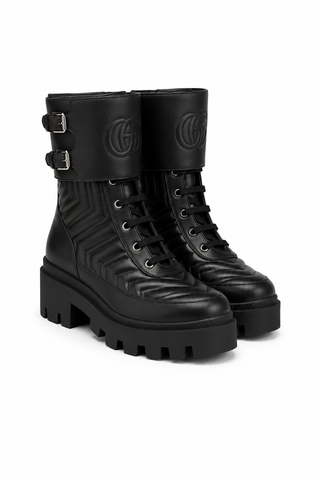 Gucci Shoes 628855 DH7A0 1000 Women's boot with Interlocking G Boots (GGW3100)