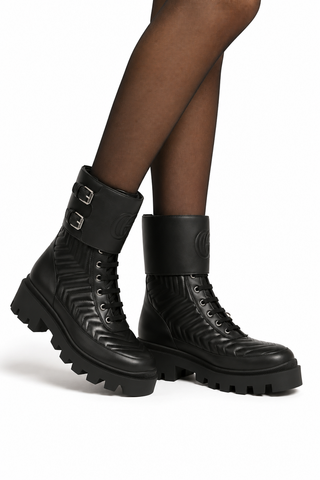 Gucci Shoes 628855 DH7A0 1000 Women's boot with Interlocking G Boots (GGW3100)