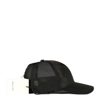 Gucci 510950 4HD47 1000 Unisex Black Nylon Fabric / Mesh Baseball Cap Hats (GGH1004)-AmbrogioShoes