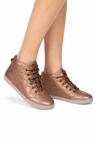 Gucci Sneakers Women Metallic Rose GG Leather (GGW2710)